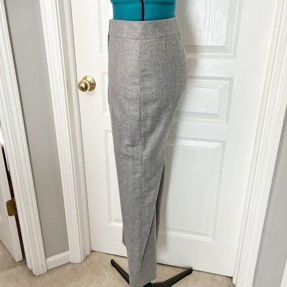St. John Couture Career Wide Leg Hi Rise Wool Flat Front Unlined Trouser Pants - Picture 6 of 9